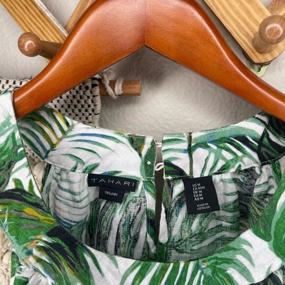 Tahari Tropical Palm Leaf Print Dress - Picture 3 of 7